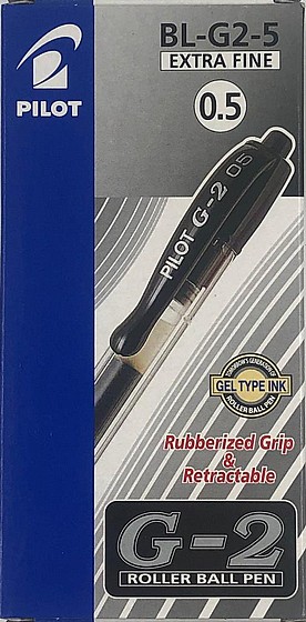 עט ג'ל לחצן G-2-0.5 שחור - 12 יח'
