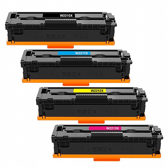 סט ‏טונרים תואמים שחור אדום כחול וצהוב HP 207X ללא  צ'יפ  W2210/11/12/13X
